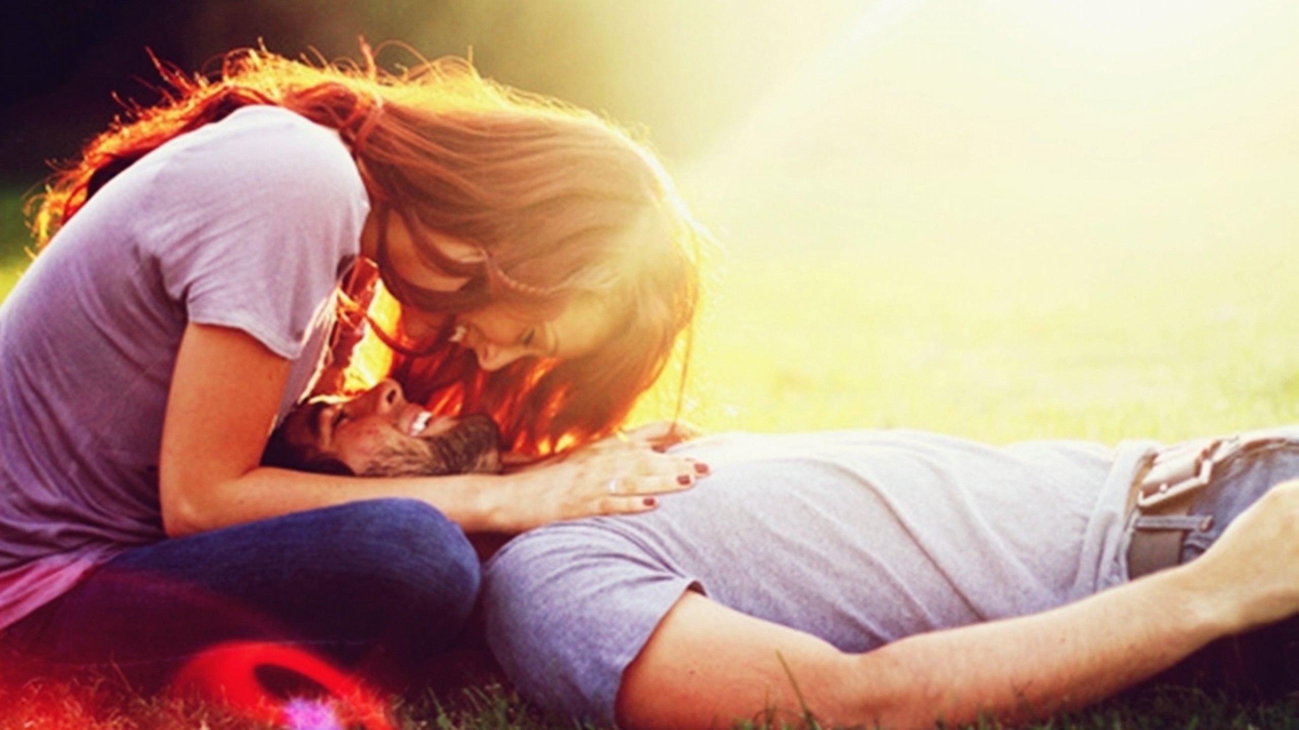 man on woman's lap